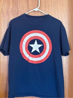 Marvel Navy Blue Captain America Shield Short Sleeve Tee